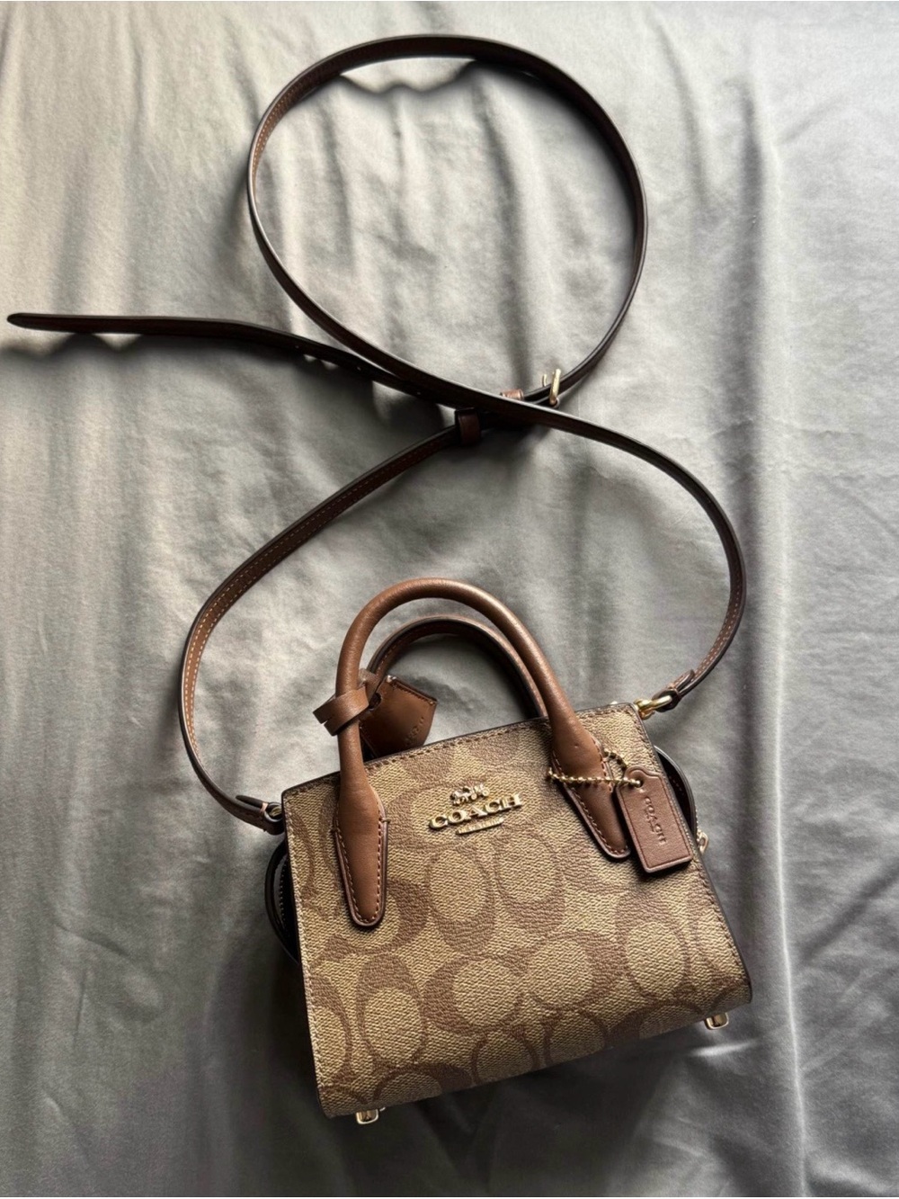 Coach Signature Mini Satchel in Brown/Tan